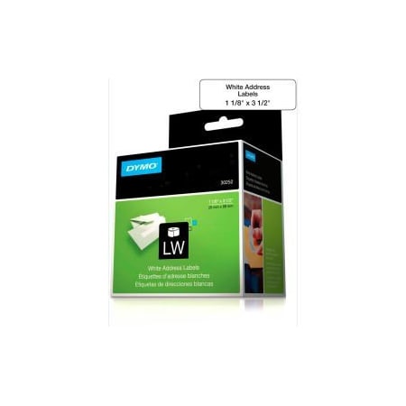 Sanford DYMO LW Address Labels 1 1/8" x 3 1/2" Black on White - Pkg Qty 10 30252